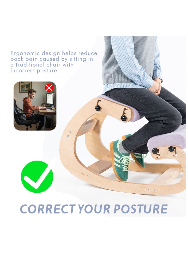 Chogori Knee Chair Ergonomic for Office,Rocking Kneeling Chair Desk,Adjustable Posture Chairs for Relieve Neck or Back Pain,Balance Chairs for Work,Meditation,Home,Gifts for Men,Women,Her,Him - Image 3