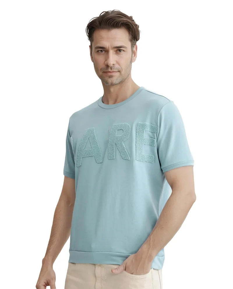 Rare Rabbit Men's Oversized Embroidery T-Shirt