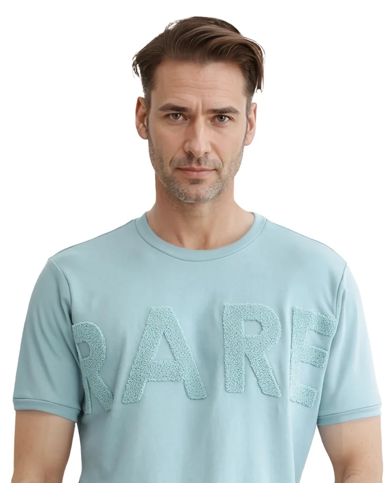 Rare Rabbit Men's Oversized Embroidery T-Shirt