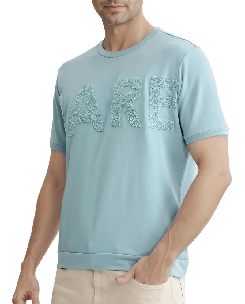 Rare Rabbit Men's Oversized Embroidery T-Shirt