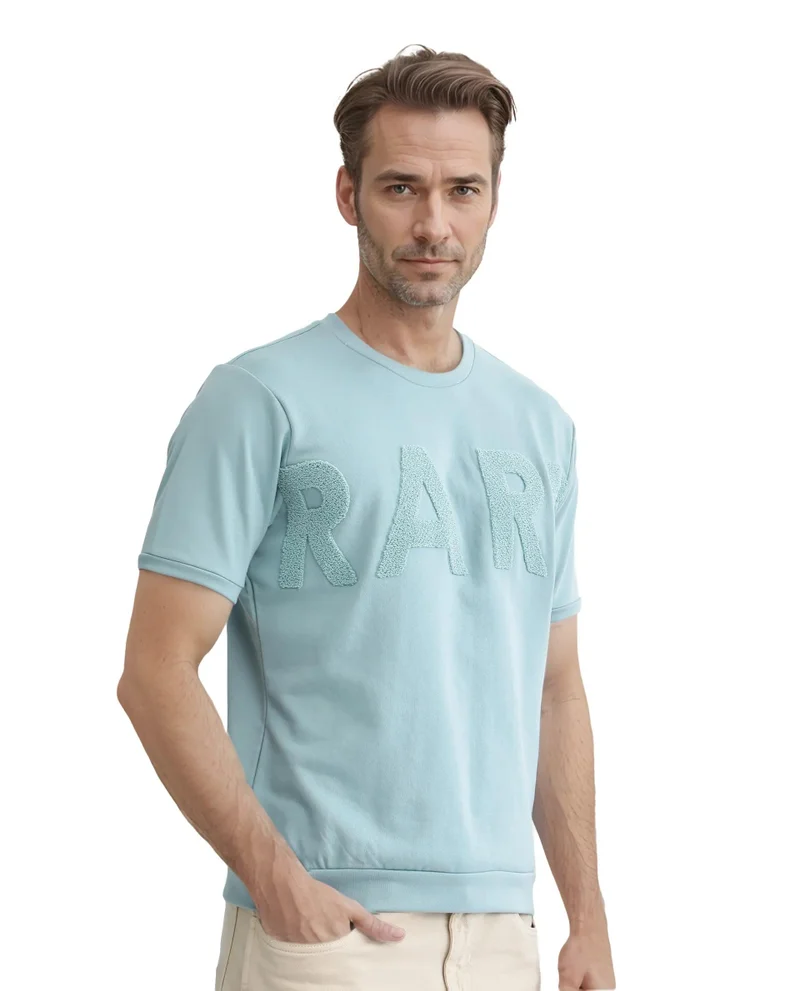 Rare Rabbit Men's Oversized Embroidery T-Shirt