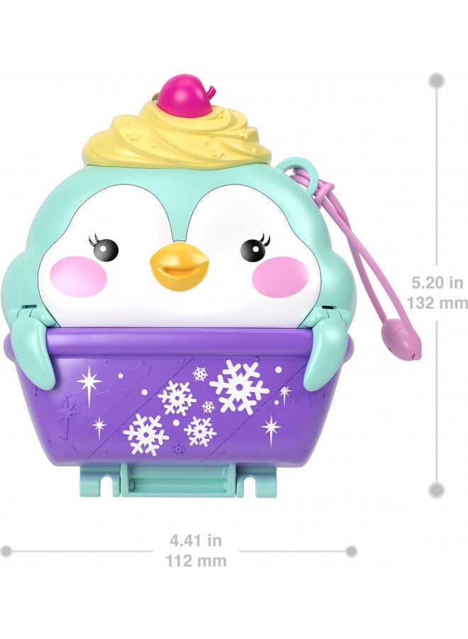 Polly Pocket Polly Pocket Dolls and Playset, Travel Toy with Fidget Exterior, Snow Sweet Penguin Compact with 12 Accessories  - Image 5