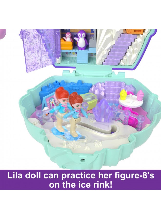 Polly Pocket Polly Pocket Dolls and Playset, Travel Toy with Fidget Exterior, Snow Sweet Penguin Compact with 12 Accessories  - Image 3