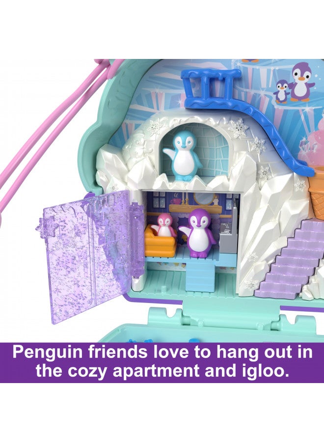 Polly Pocket Polly Pocket Dolls and Playset, Travel Toy with Fidget Exterior, Snow Sweet Penguin Compact with 12 Accessories  - Image 4
