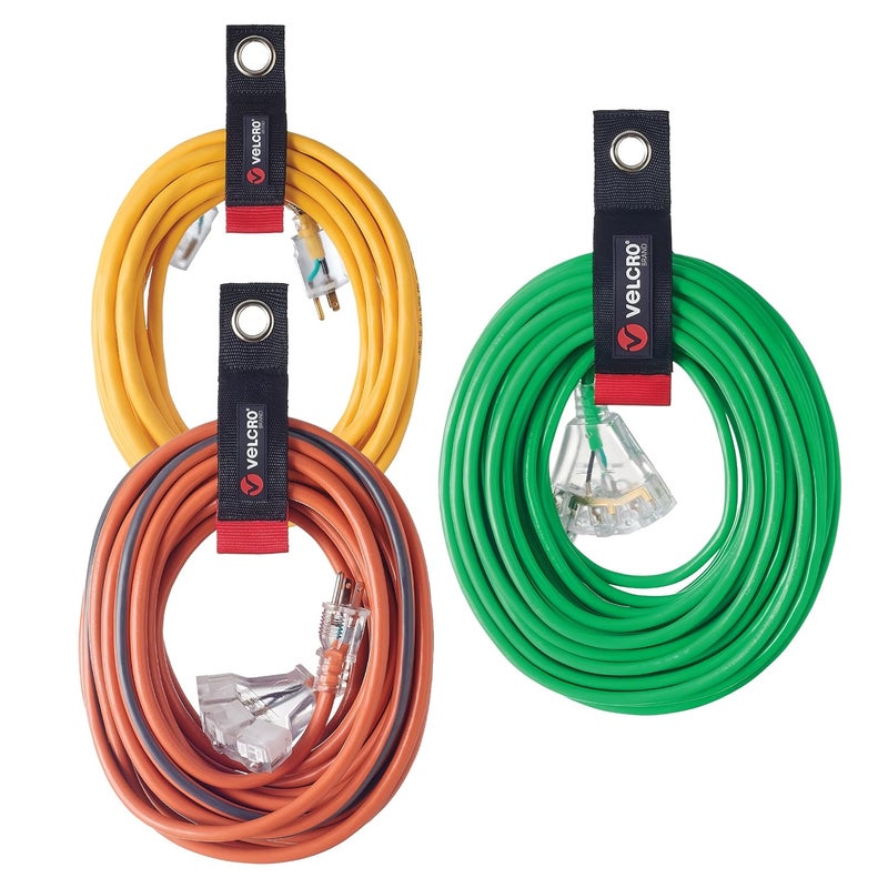 VELCRO Brand Easy Hang Extension Cord Holder Organizer Variety Pack - 3-Pack (10", 14", 18") - Heavy Duty Straps for Garage Organization - Image 1