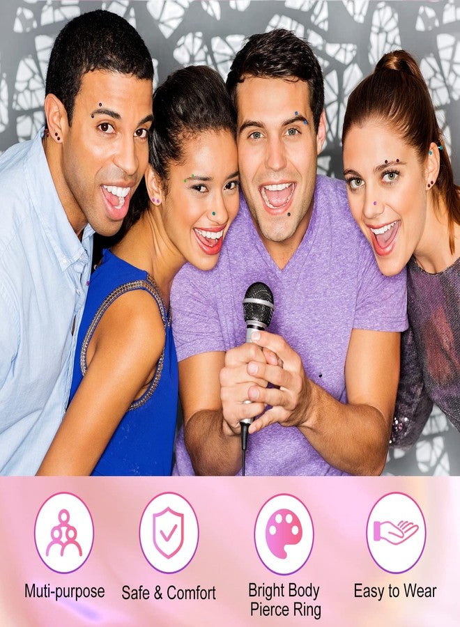 CrazyPiercing Colorful Ball Acrylic Flexible Curved Bar Eyebrow Rings Tragus Piercing Jewelry, 50Pcs, 16G - Image 3