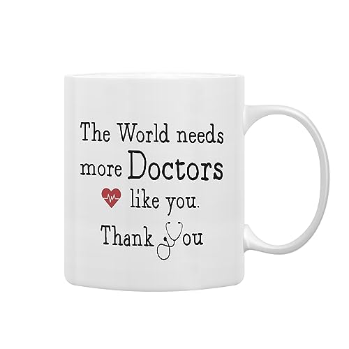 QASHWEY Doctor Mug, Doctor Gifts Coffee Mugs, DoctorAppreciation Gifts, Doctors Tea Cup Gift for Women Men, The World Needs More Doctors Like You DoctorCoffee Cups Ceramic 11oz - Image 1