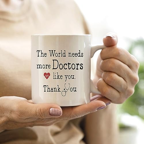 QASHWEY Doctor Mug, Doctor Gifts Coffee Mugs, DoctorAppreciation Gifts, Doctors Tea Cup Gift for Women Men, The World Needs More Doctors Like You DoctorCoffee Cups Ceramic 11oz - Image 2