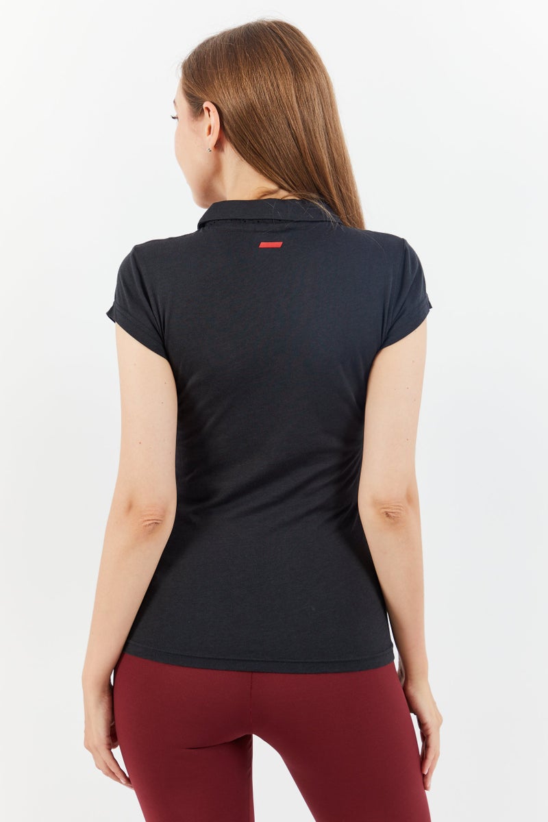 PUMA Puma x Scuderia Ferrari Women Sportswear Fit Cap Sleeve Polo Shirt, Black  - Image 4