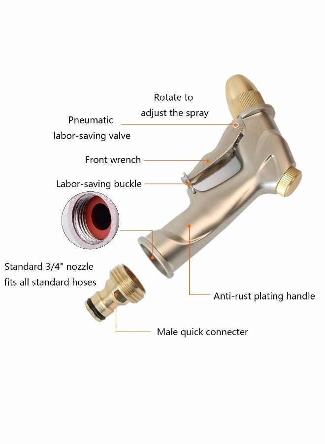 Garden Hose Nozzles, Heavy Duty Metal Nozzle Sprayer, Adjustable Watering Mode, Brass Nozzles with Quick Connectors  - Image 2