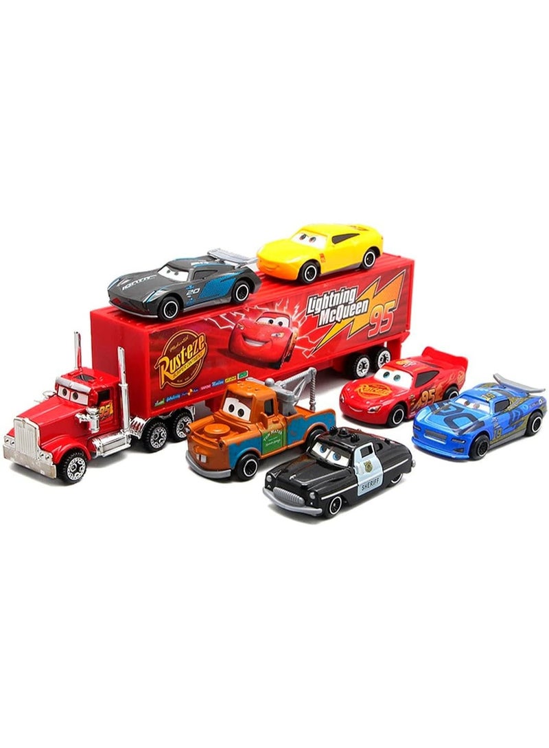 Disney Pixar Cars 2 & 3 7-Piece Diecast Vehicle Set Lightning McQueen The King Chick Hicks Mack Truck Uncle Metal Toy Cars Gift for Kids - Image 2