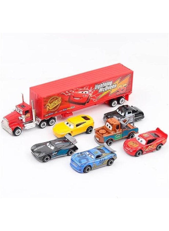 Disney Pixar Cars 2 & 3 7-Piece Diecast Vehicle Set Lightning McQueen The King Chick Hicks Mack Truck Uncle Metal Toy Cars Gift for Kids - Image 3