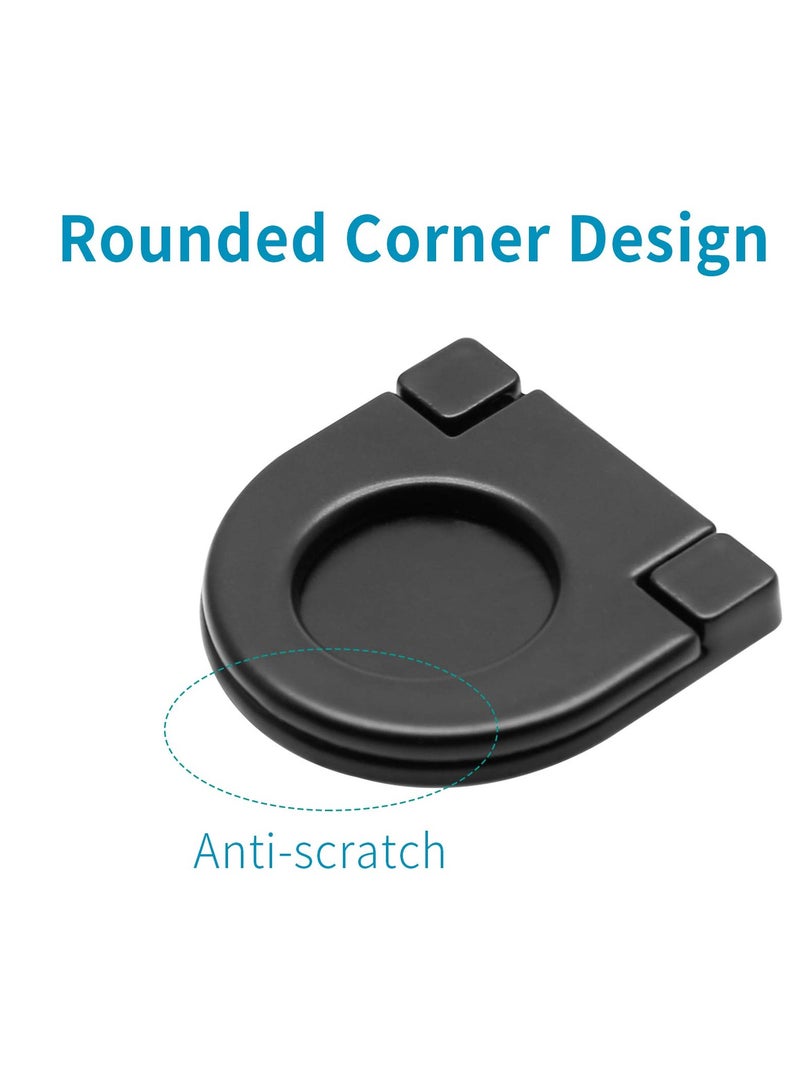 6PCS Black Aluminum Alloy Flush Ring Pulls - Hidden Recessed Drawer Handles for Cabinets, Drawers, Cupboards, and Dressers - Modern Design, 1-3/8 Inch Diameter, 36mm Length.  - Image 3