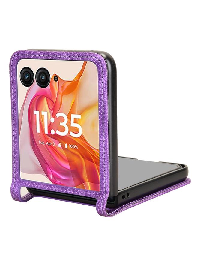 اس-توب جراب لهاتف موتورولا رازر 50 ألترا من الجلد بتصميم ماسي - Image 4