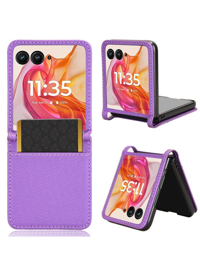 اس-توب جراب لهاتف موتورولا رازر 50 ألترا من الجلد بتصميم ماسي - Image 1