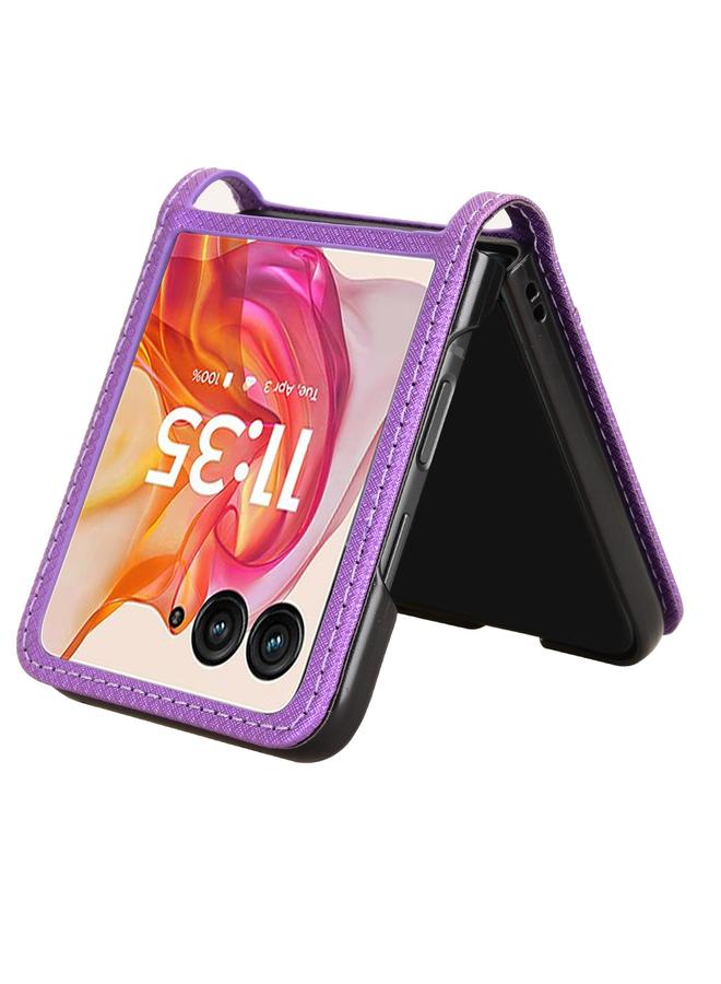 اس-توب جراب لهاتف موتورولا رازر 50 ألترا من الجلد بتصميم ماسي - Image 5