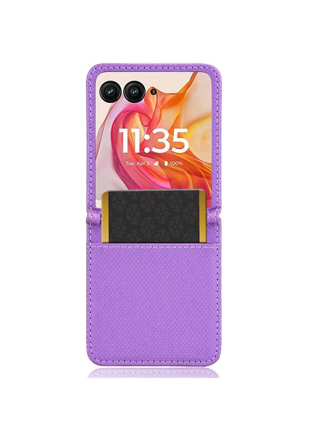 اس-توب جراب لهاتف موتورولا رازر 50 ألترا من الجلد بتصميم ماسي - Image 3