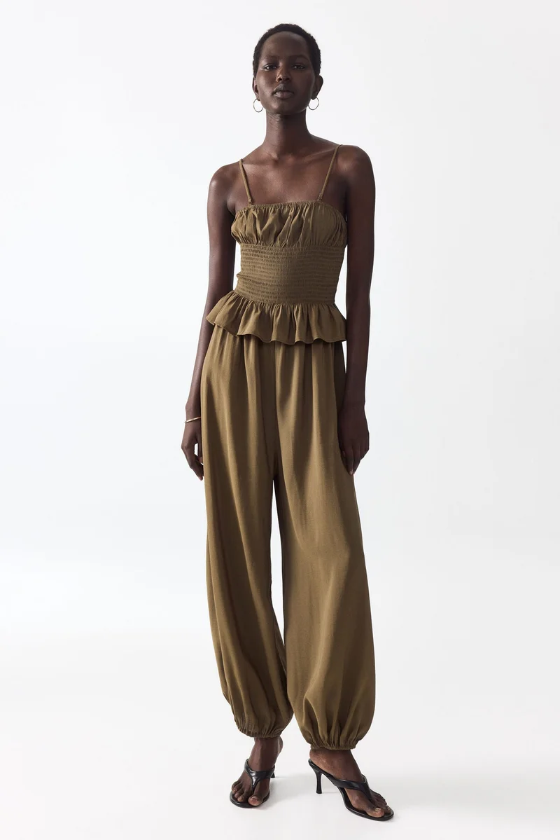 H&M Frill-trimmed bandeau jumpsuit