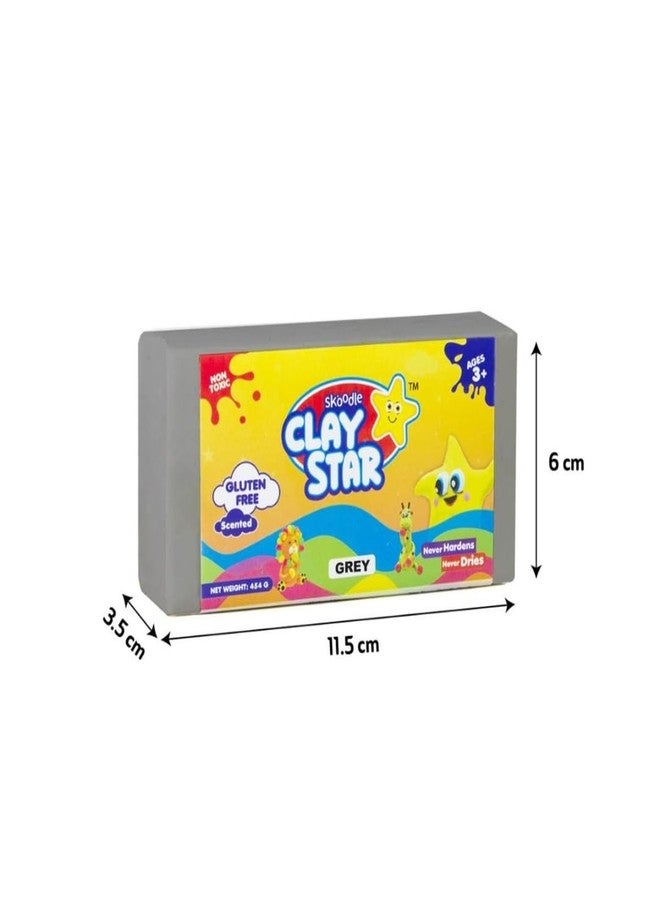 LAALIYA Air Dry Clay for Kids 3-10 Years, Natural, Non-Toxic Modelling Mud & Polymer Foam Bar Set for Sculpting Kit.Super Soft AirDry, Moulding & Dough for Play, Crafts & Mask Molded Clay Making(Grey Colour) - Image 2