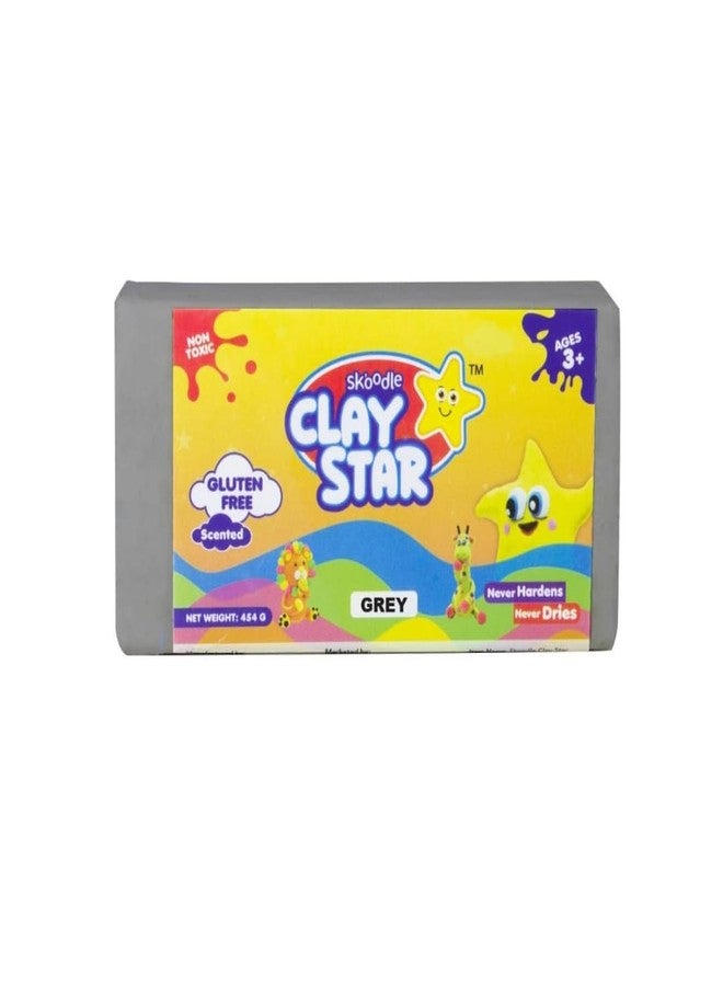 LAALIYA Air Dry Clay for Kids 3-10 Years, Natural, Non-Toxic Modelling Mud & Polymer Foam Bar Set for Sculpting Kit.Super Soft AirDry, Moulding & Dough for Play, Crafts & Mask Molded Clay Making(Grey Colour) - Image 1