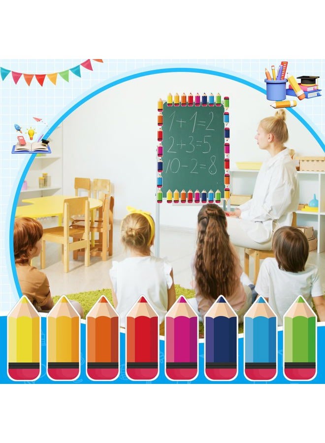 Cyunda Back to School Decorations,72 PCS Colorful Pencils Cutouts for Classroom Decoration,Pencil Name Tags for Classroom Bulletin Board Locker Decor Student Teacher Pencil Paper Cut Outs for Party Decor - Image 4