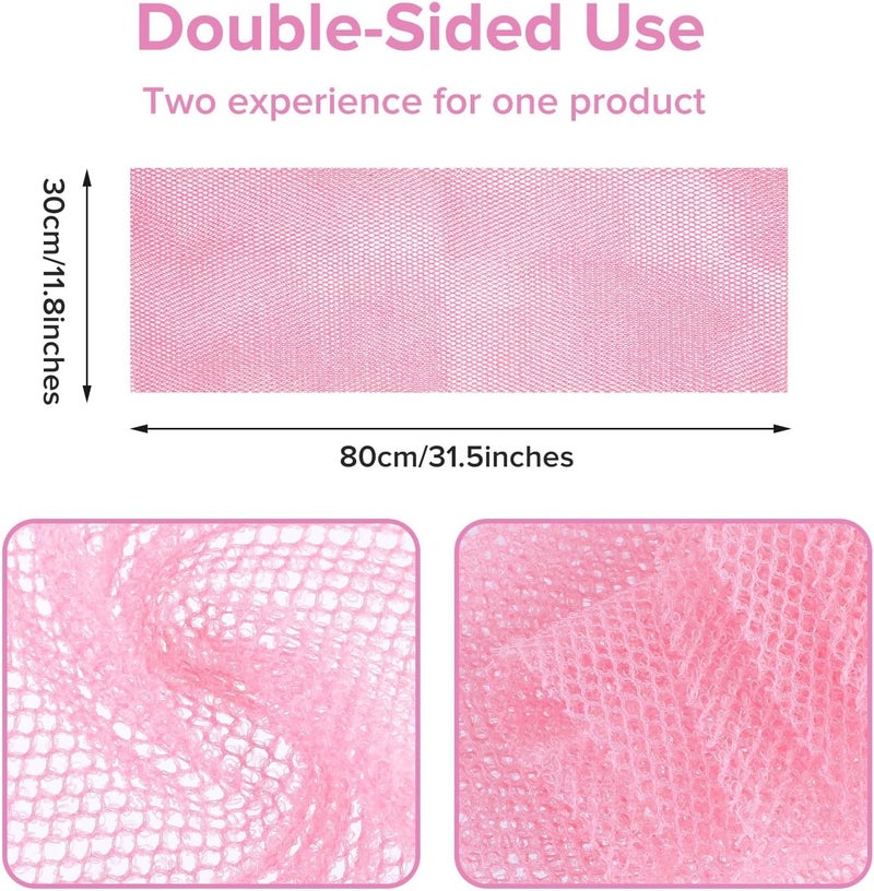 KASTWAVE African Exfoliating Net, 4 Pcs African Net Sponge, African Exfoliating Net for Body Premium Nylon African Wash Net Shower Body Scrubber Back Scrubber Skin Smoother Long Net Bath Sponge for Daily Use - Image 4