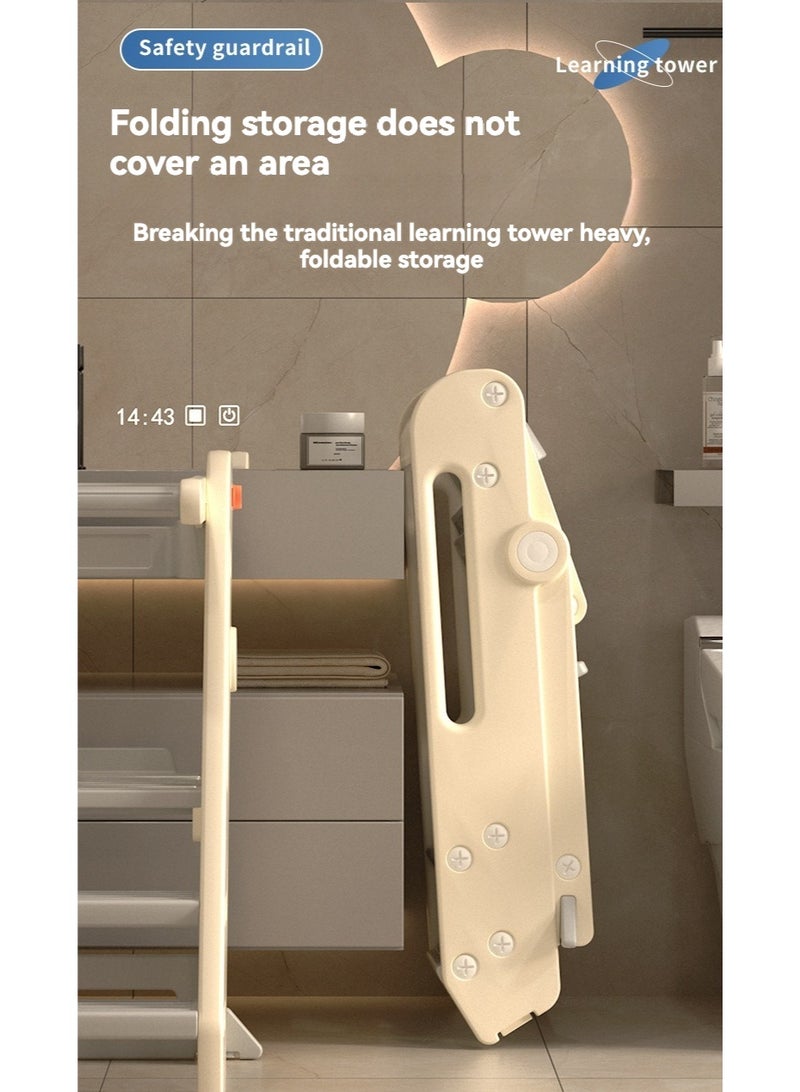 Step stool foldable adjustable Montessori learning tower, baby walking chair, children's climbing chair, step stool - Image 4