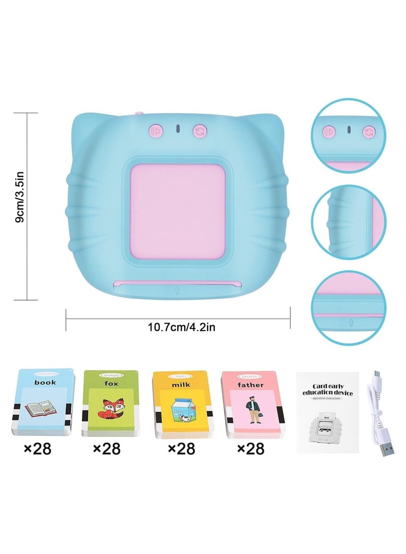 ECVV بطاقات فلاش متكلمة من ECVV للأطفال من 2-5 سنوات، 112 بطاقة ألعاب تعليمية لعمر 1 2 3 4 5 سنوات - ألعاب علاج النطق، بطاقات تعليمية للحيوانات والأشكال والألوان، آلة بطاقات تعليمية هدية عيد ميلاد للفئات العمرية من 1-5 سنوات - Image 3