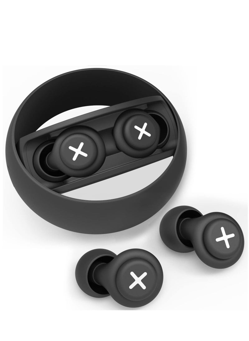 KASTWAVE - Noise Reduction Ear Plugs-40 dB Noise Cancelling Reusable Hearing Protection in Flexible Silicone for Sleeping Traveling Concerts Work & Swimming 3 Wearing Styles Black - Image 1