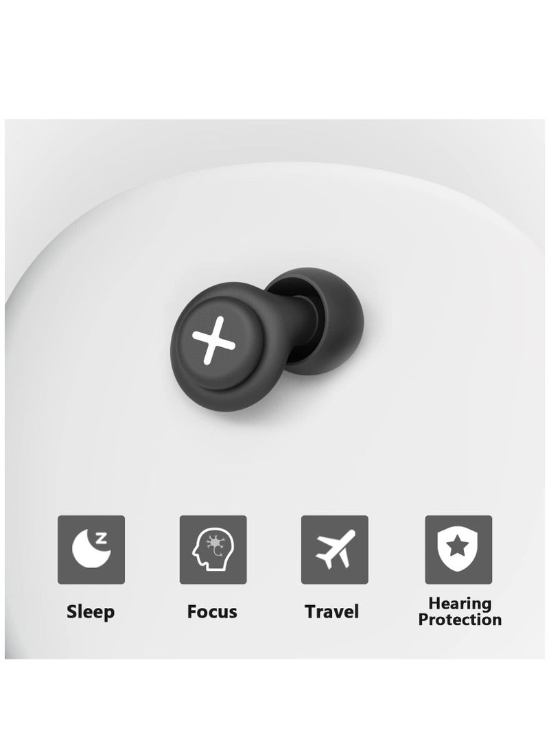 KASTWAVE - Noise Reduction Ear Plugs-40 dB Noise Cancelling Reusable Hearing Protection in Flexible Silicone for Sleeping Traveling Concerts Work & Swimming 3 Wearing Styles Black - Image 1
