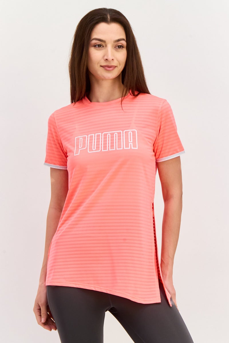 PUMA تي شيرت تدريب قصير الأكمام للنساء، كورال - Image 1