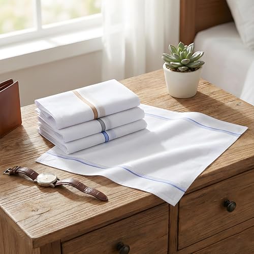 Kuber Industries Cotton 12 Piece Men's Handkerchief Set - White (CTKTC05634) Standard - Image 4