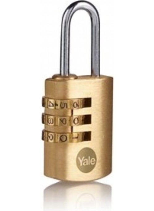 Yale Combination Brass Padlock 22 mm Two Way Gray 1 Piece  - Image 1