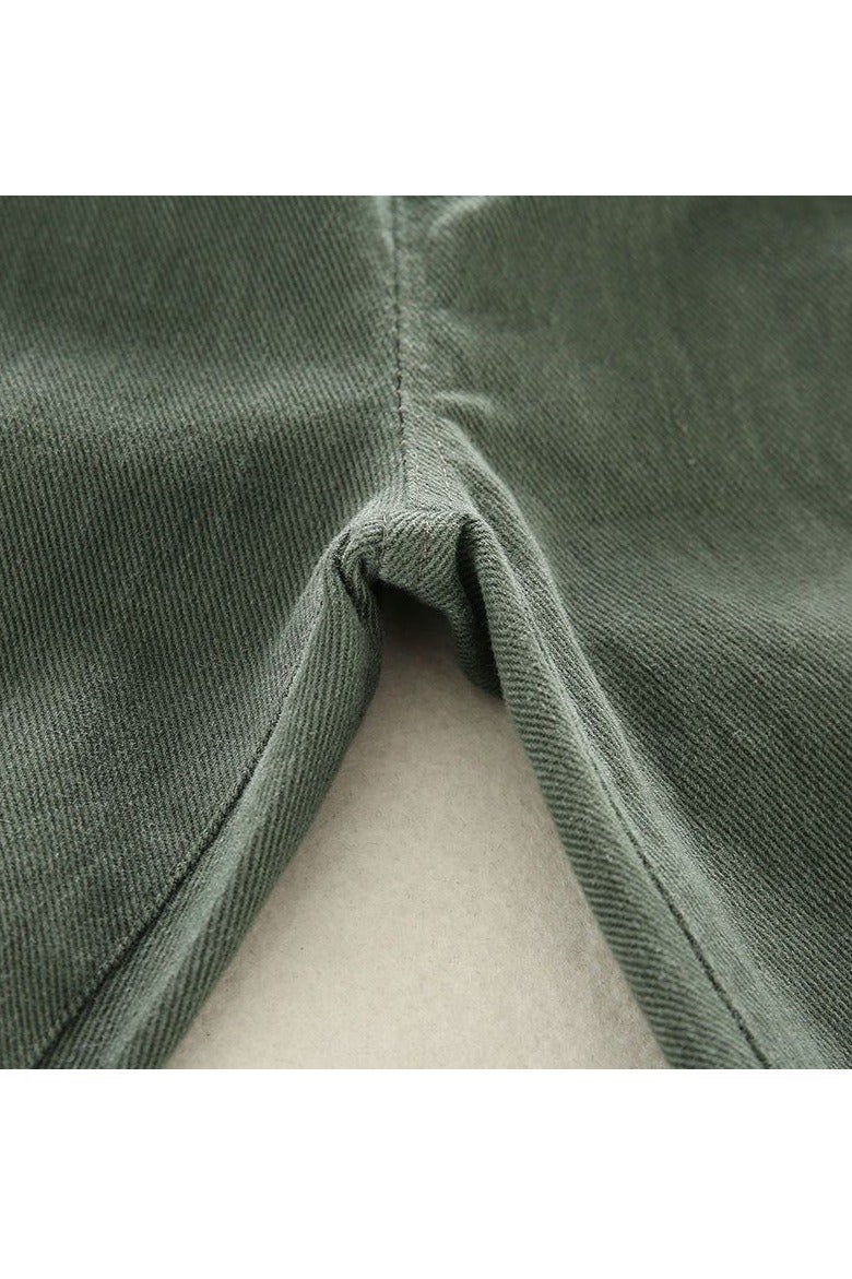 Casual Olive-Green Corduroy Elastic-Hem Boys’ Trousers, Perfect for School Days, Park Adventures, and Family Outings (Fits 110–120 cm, 20–25 kg) - Image 5