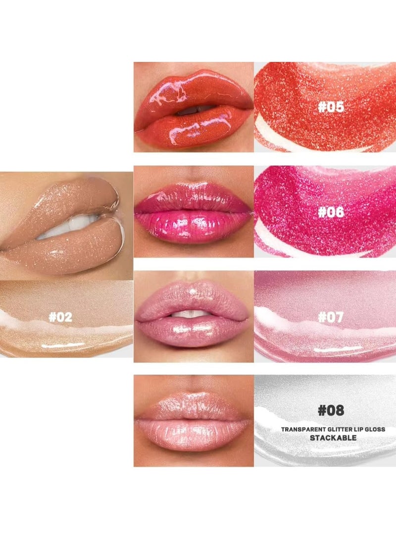pudaier - Lip Gloss Plumping Moisturizing and 12H Hydration Scented Vegan Lip Plumper Liquid Lipstick Sparkling Shiny Glossy Finish Lip Color Lifter Lip Plump Oil Gloss Lip Oil 05 - Image 1