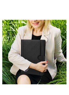 Generic Portfolio with Clipboard, Faux Leather Padfolio Folder Binder, Legal Pad Holder for A4 Letter Size Notepad, Resume, Writing Pad, Ideal Organizer for Business Office Conference, Black  - Image 5