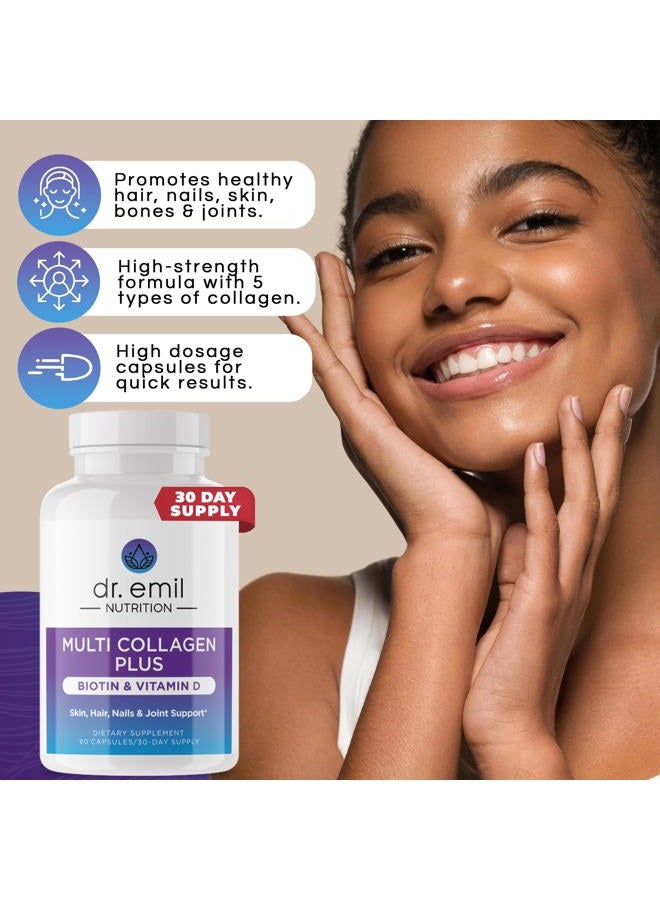 DR EMIL NUTRITION ببتيدات الكولاجين المتعددة مع البيوتين وفيتامين د - مكملات البيوتين والكولاجين للشعر والبشرة والأظافر - حبوب البيوتين لنمو الشعر - Image 3