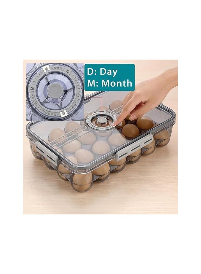 Stackable Organizer Storage Container with Removable Drain Tray,Egg Storage Organiser, Egg Baskets For Kitchen Worktops, Fridge Egg Storage (Transparent, Large) - Image 4