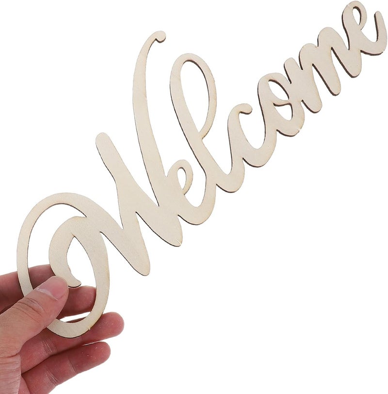 20pcs Welcome Sign Cutout Letters Bulk Door Plate Pendant for Home Garden Porch Decor Smooth Surface Sturdy Wood Material Creative Hanging Decoration for Front and Doors - Image 4