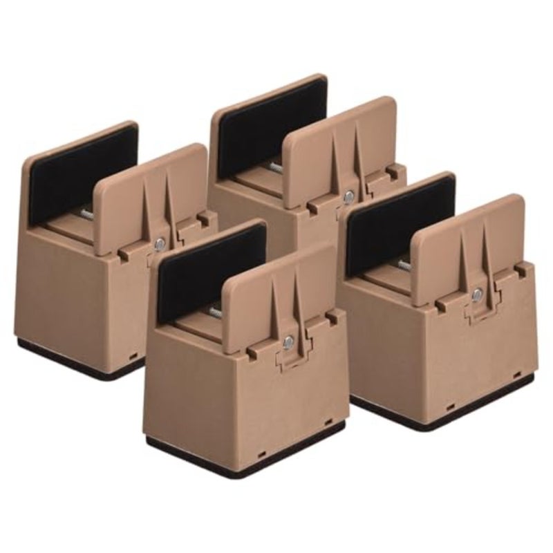 2 inch Bed Risers with Adjustable Screw Clamp, 4Pcs Furniture Risers for Bed, Desk, Sofa, Table, Fit for Furniture Thickness 0.39-1.45", Supports 5000 Pounds - Image 1