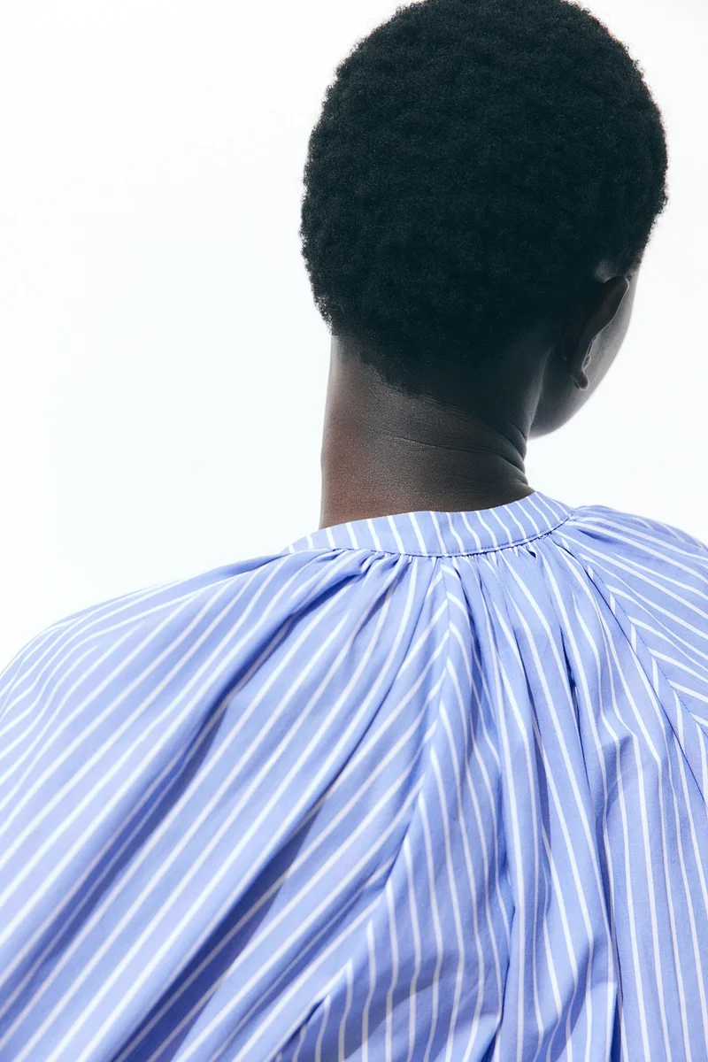 H&M Balloon-sleeved poplin blouse