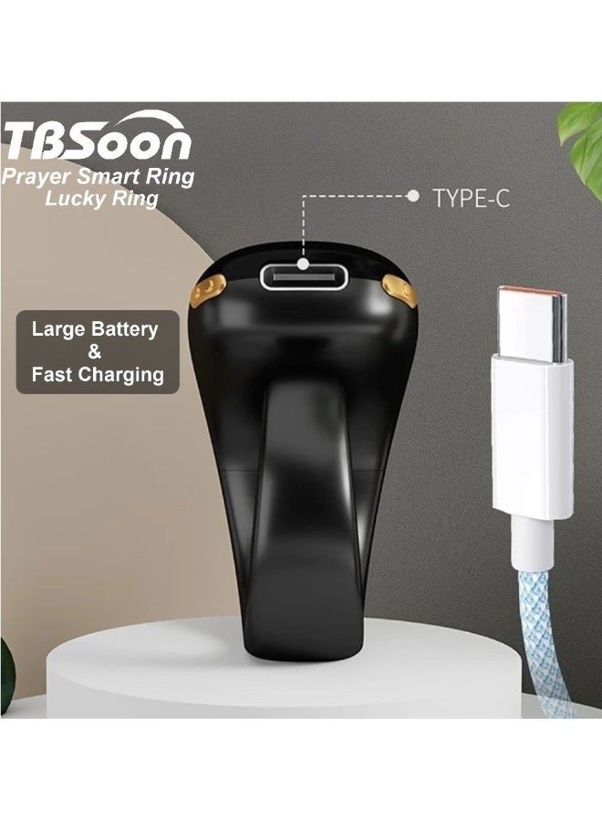 TBSoon Lightweight Prayer Smart Ring, Lucky Ring, Tasbih Counter, Large Battery, OLED Display,Digital Watch Ring,Tasbeeh Beads Ring,Electronic rosary,Forgiveness Ring, Ramadan Gift,Eid al-Fitr,Daily Wear u0026 Gift Giving,for Man u0026 Women, iQIBLA Zikr Ring - Image 5