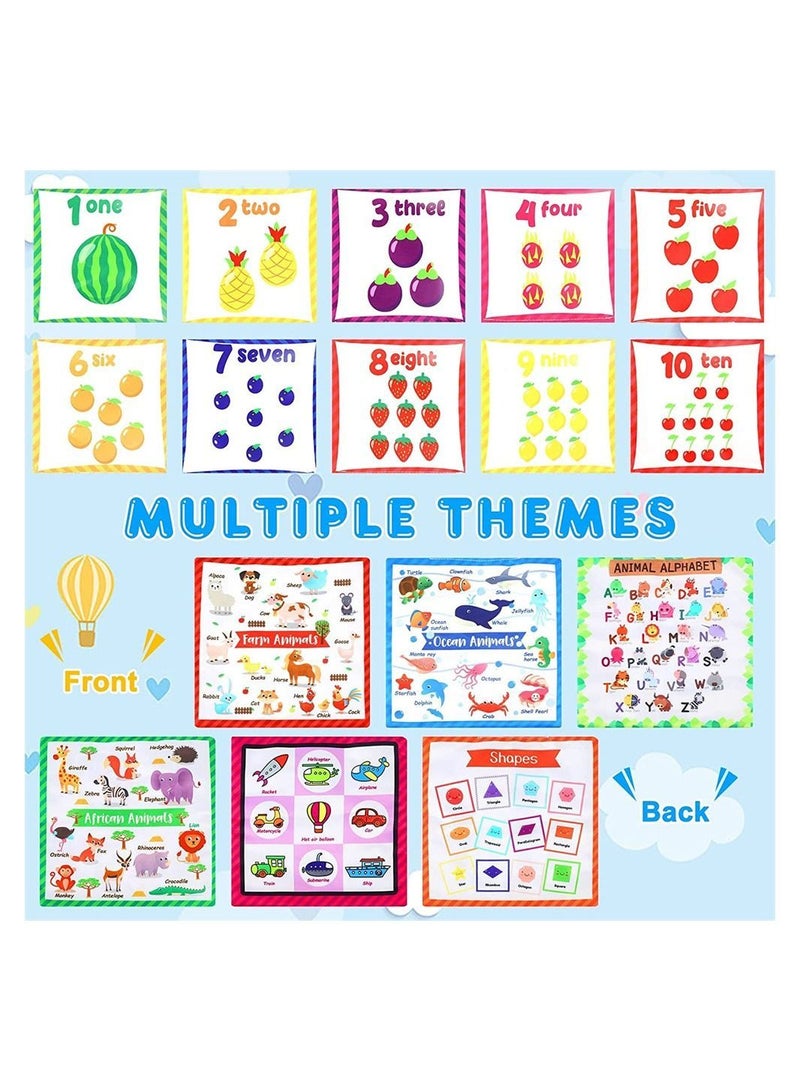 Baby Tissue Box Toy Montessori Toys Sensory Pull Along Toy for Toddlers with Colorful Scarves Crinkle Tissues Soft Cloth Numbe and Animals Pattern Educational Preschool Learning Toys - Image 3