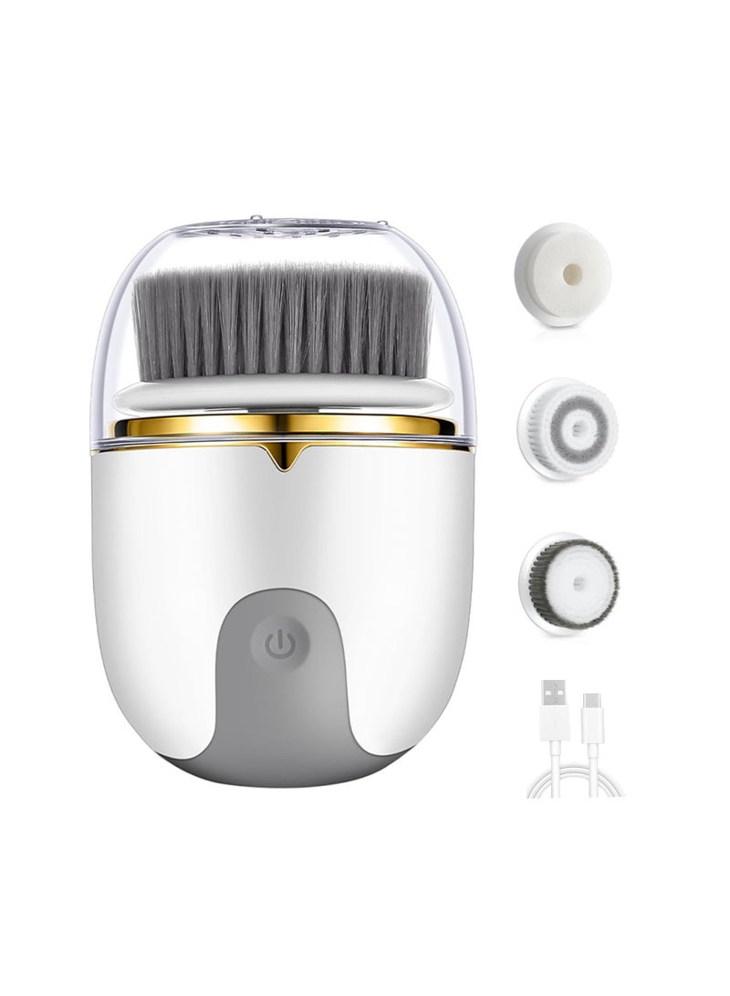 Bukela Facial Cleansing Brush 2 Modes Waterproof Electric Face Scrubber, USB Rechargeable Exfoliating Face Brush Cleanser with 3 Heads,Beauty Appliances for Exfoliating,Cleansing,Massaging Beauty Appliances  - Image 1