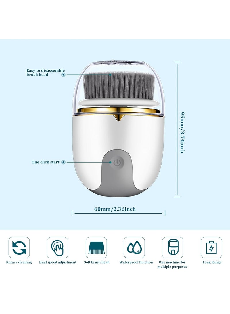 Bukela Facial Cleansing Brush 2 Modes Waterproof Electric Face Scrubber, USB Rechargeable Exfoliating Face Brush Cleanser with 3 Heads,Beauty Appliances for Exfoliating,Cleansing,Massaging Beauty Appliances  - Image 4