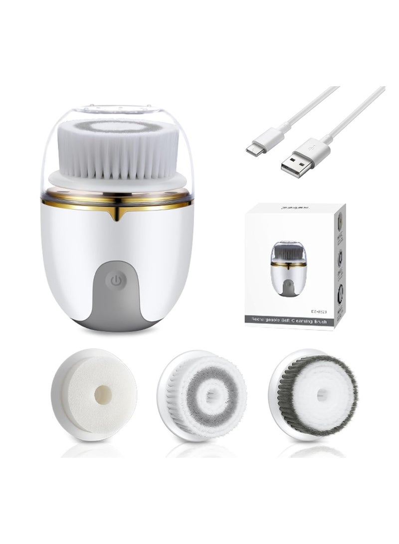 Bukela Facial Cleansing Brush 2 Modes Waterproof Electric Face Scrubber, USB Rechargeable Exfoliating Face Brush Cleanser with 3 Heads,Beauty Appliances for Exfoliating,Cleansing,Massaging Beauty Appliances  - Image 5