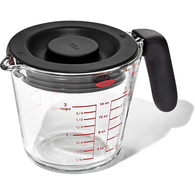 OXO Good Grips 2 Cup Glass Measuring Cup with Lid - Image 1