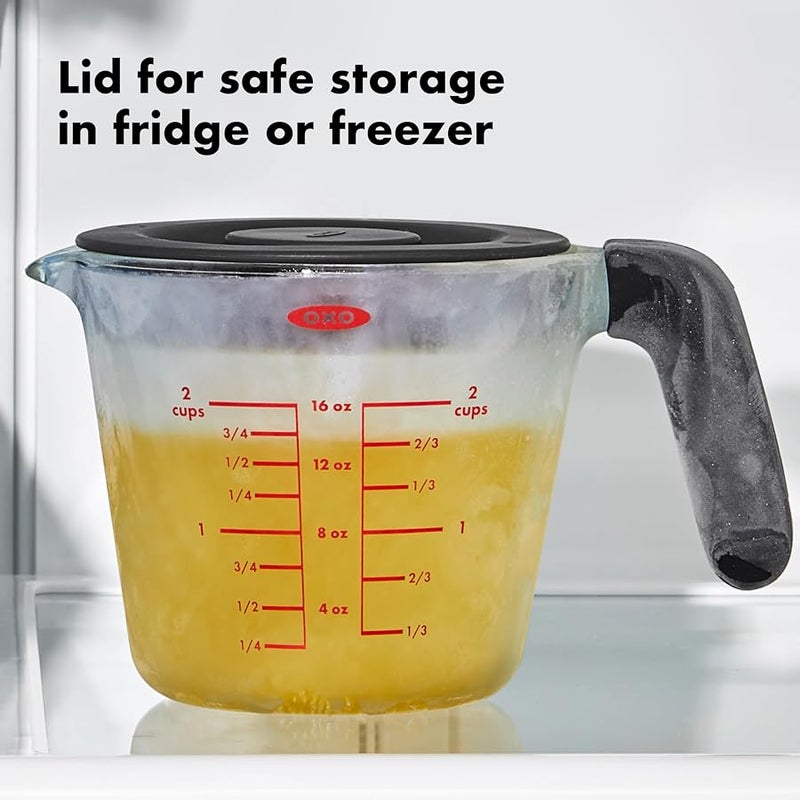 OXO Good Grips 2 Cup Glass Measuring Cup with Lid - Image 4