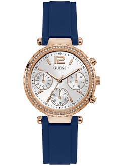 GUESS ساعة يد نسائية من السيليكون بعقارب مربعة الشكل GW0113L3 - 36 ملم  - Image 1
