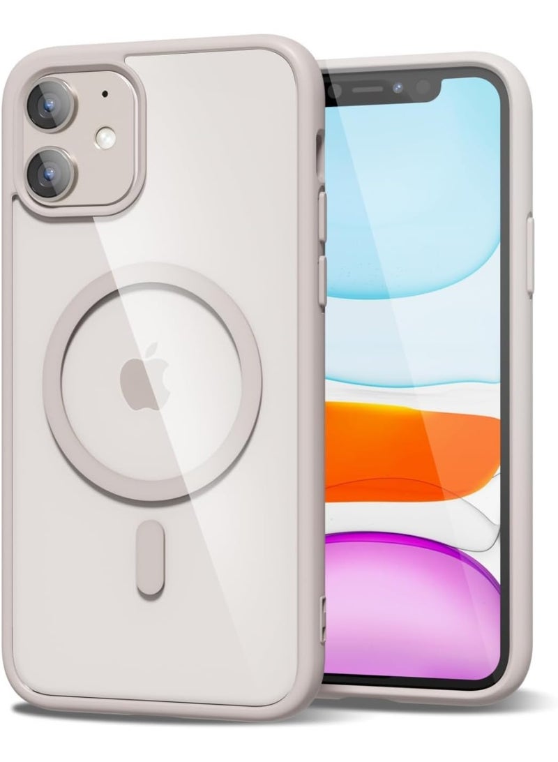 ACLIX Magnetic Case for iPhone 12 and iPhone 12 Pro [Shockproof & Slim] Clear Hard Back Cover with High-Grade Protection | Natural Titanium - Image 1